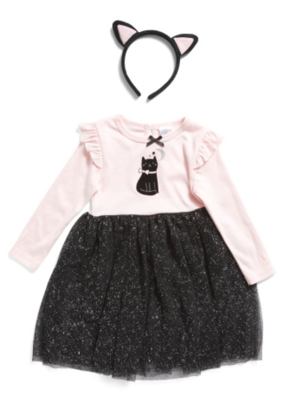 NWT Lila & Jack New York Toddler Girls 2pc Tulle Black Cat Dress Set w Headband